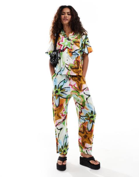 Obey - Pantalon large d'ensemble imprimé - Multicolore - view 1