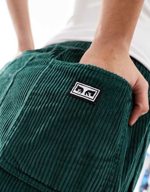 Obey Pantalon unisexe classique en velours côtelé Vert ASOS