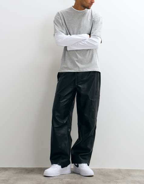 OBEY - pantalones holgados de PU negros - view 1