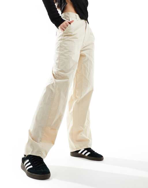 Obey - Pantaloni in cotone color beige chiaro tinti a pigmenti
