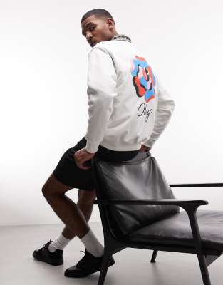 Obey - Paper Rose - Sweat à imprimé graphique au dos - Blanc cassé