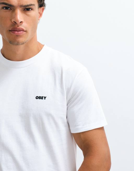 Obey pastures back graphic short sleeve t-shirt in white, 5 of 5