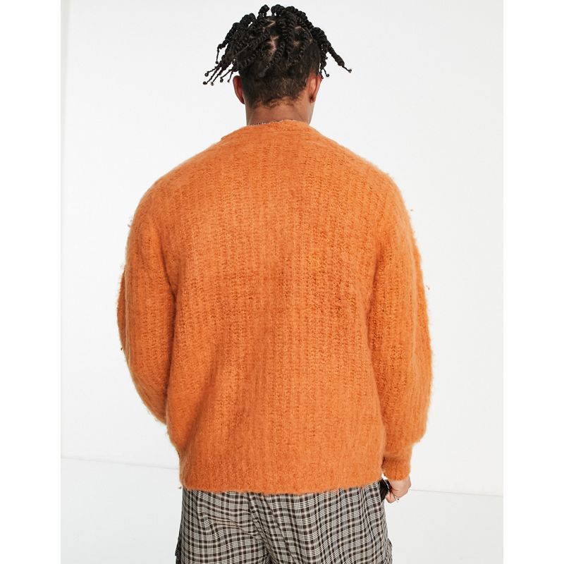 Maglie e cardigan WtO4u Obey - Patron - Cardigan arancione in lana