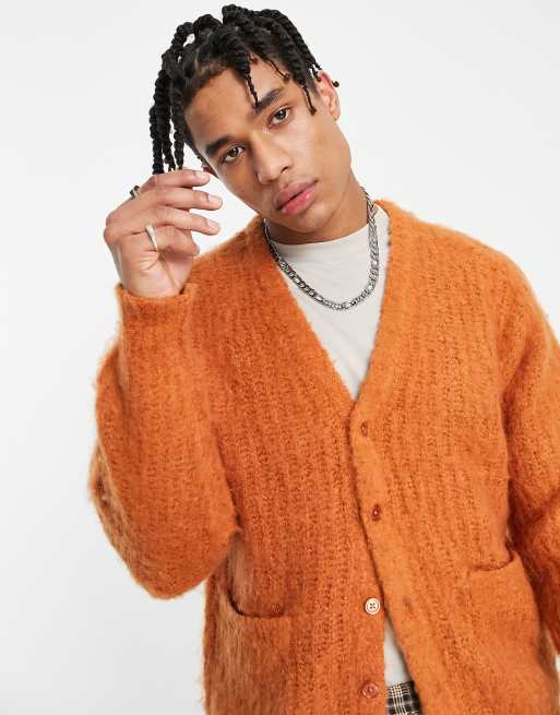 Obey – Patron – Strickjacke aus Wolle in Orange