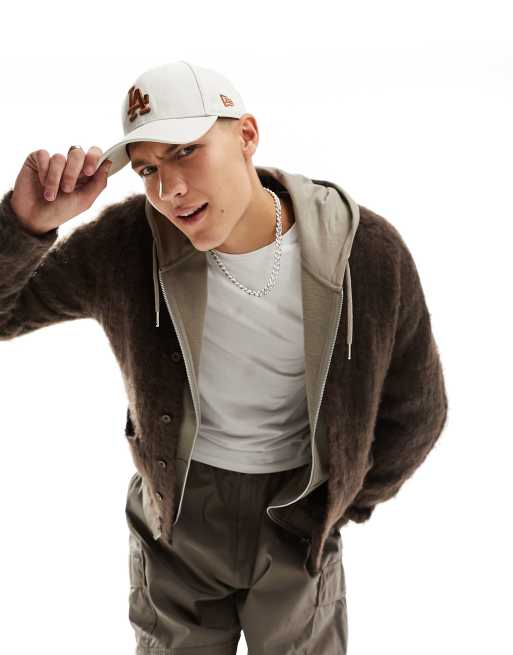 Obey – Patron – Strukturierte Strickjacke in Braun