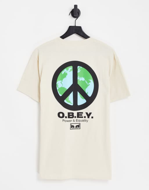 Obey - Peace Punk - T-shirt crema con stampa sul retro