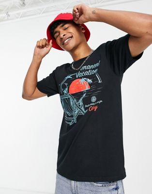 Obey permanent vacation t-shirt in black