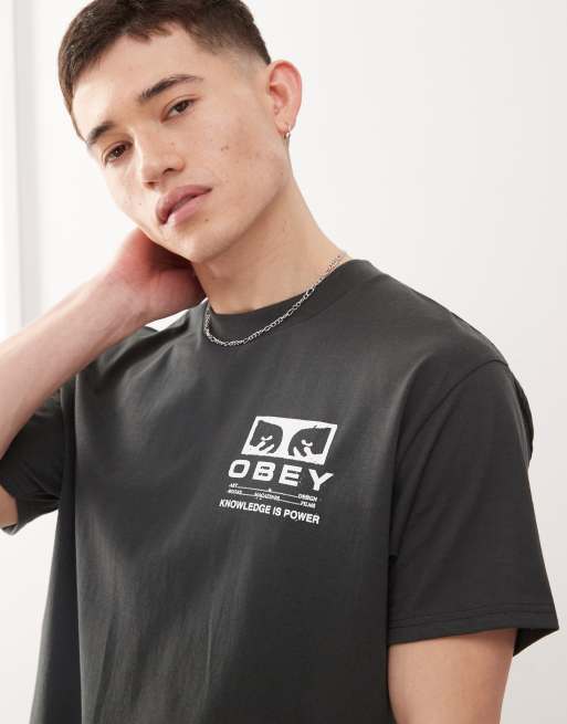 Obey - Permission - T-shirt met logo en print in zwart, 4 van 4