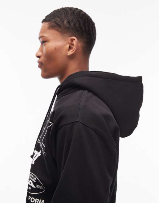 トップス BEEDEN PHOTO PRINT OVER HOODIE Obey blindfold zip through oversized hoodie in navy | ASOS