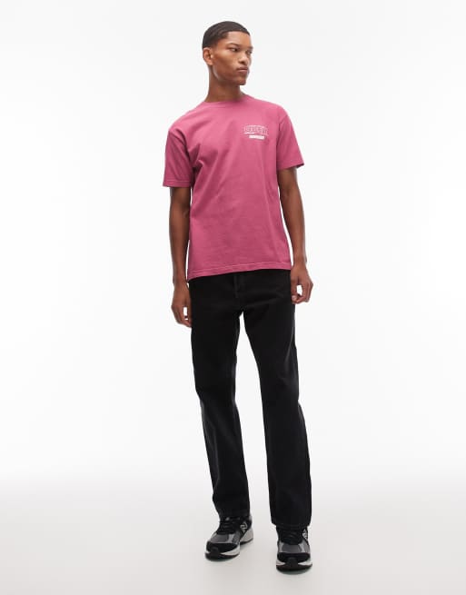 Obey persistent movement t-shirt in burgundy, 2 of 5