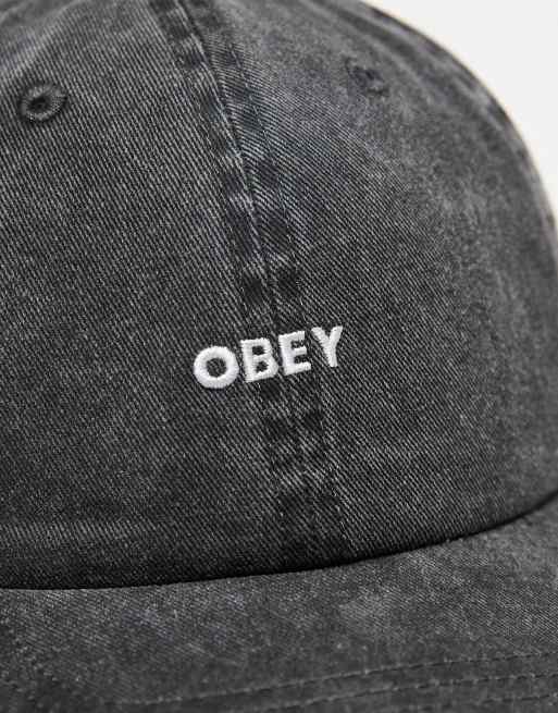 Obey – Pigment – 6-Panel-Kappe in schwarzer Waschung mit Riemen , 2 von 3