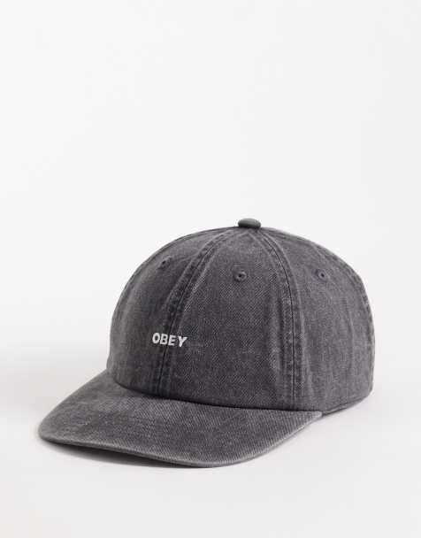 Obey – Pigment Bold – Bleksvart keps med sex paneler, rem med spänne baktill och logga - view 1