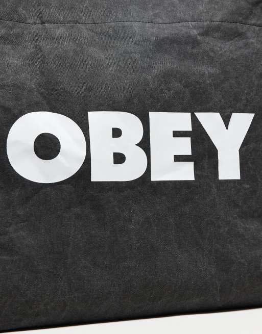 Obey - Pigment - Borsa shopping nera con grafica del logo e tinta a pigmenti, 2 di 3