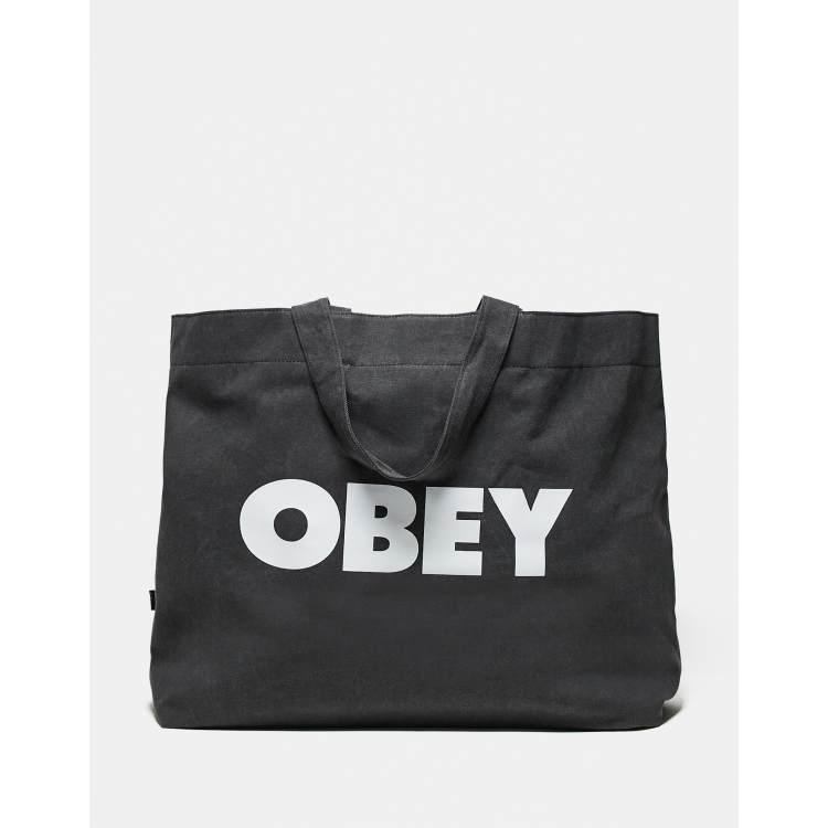 Obey pigment dyed tote bag in black ASOS