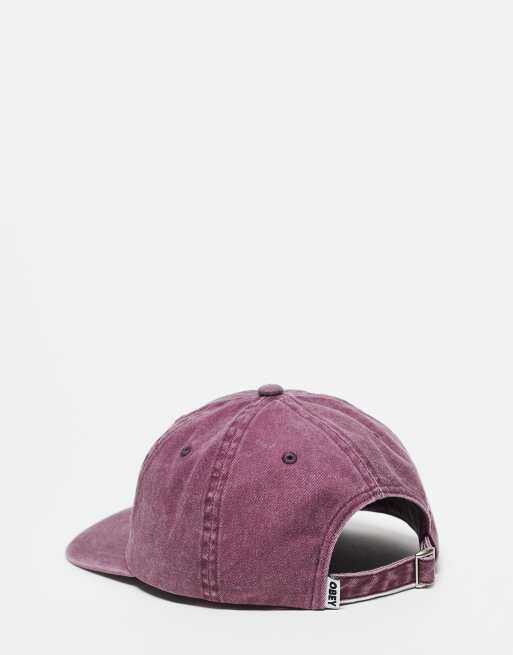 Obey pigment lowercase 6 panel cap in pink