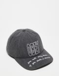 [Obey] Obey pigment obey 6 panel logo cap in black wash One Size PIGMENT BLACK