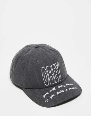 Obey - Pigment Obey - Casquette à 6 empiècements - Noir délavé
