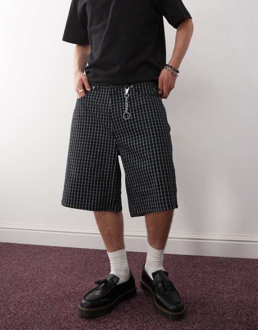 Obey - Plaid - Sorte, multifarvede og baggy denimshorts, 2 af 5