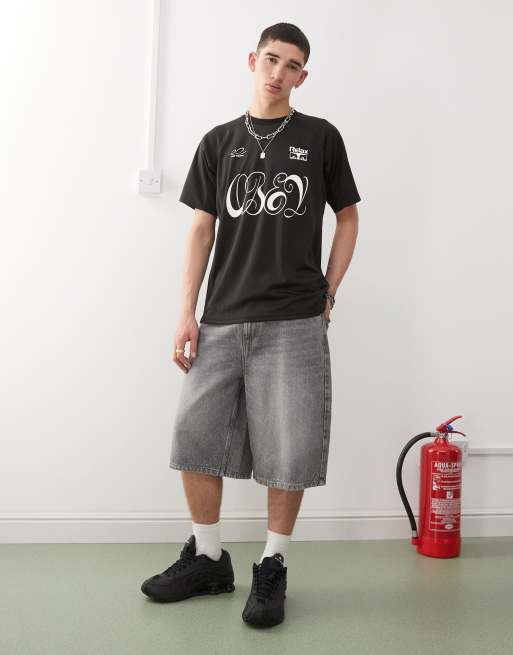 Obey - Plaza Active - Voetbaltop van jersey met grafische logoprint in zwart, 2 van 4