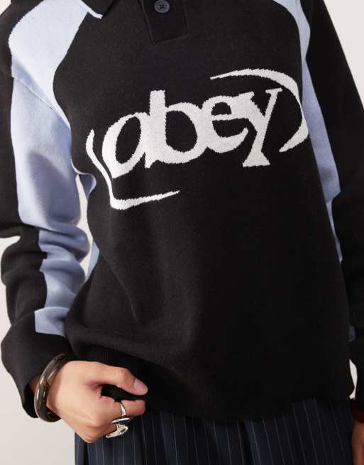 Obey - Polo de football en maille avec logo - Noir, 3 de 4
