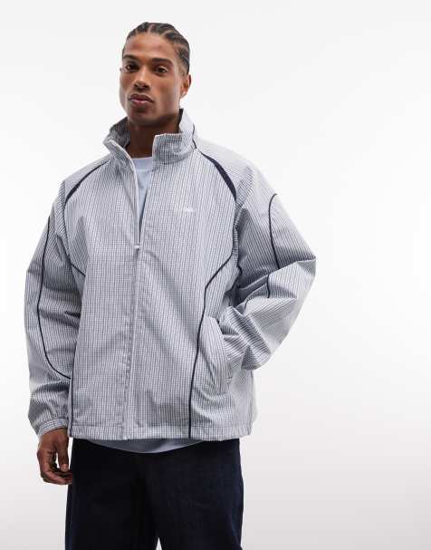 Obey practice windbreaker plaid jacket in multi - view 1