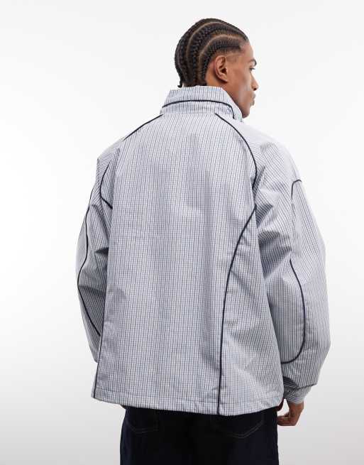Obey practice windbreaker plaid jacket in multi, 4 of 5