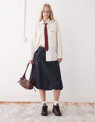 Obey Primavera Stripe Logo Shirt In Yellow