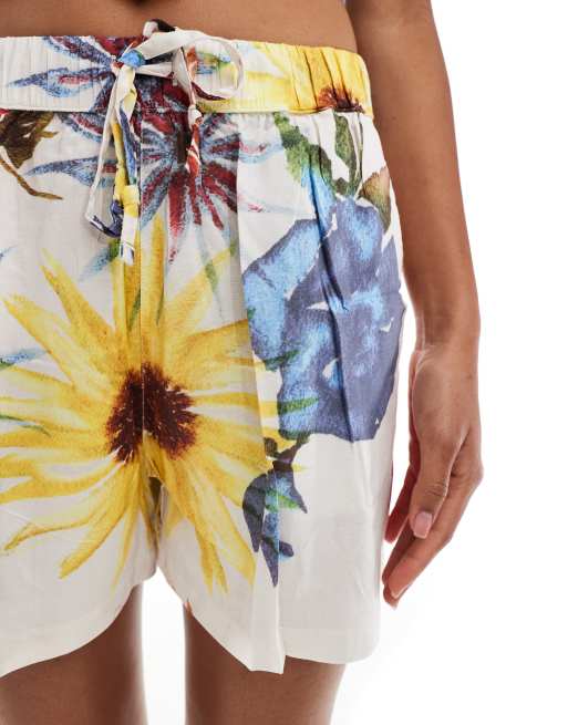 Obey print shorts in white multi part of a set