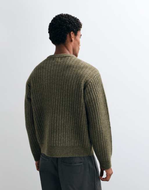 Obey pull col rond en maille vert, 5 de 5