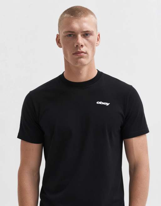 Obey real spill back graphic short sleeve t-shirt in black, 8 of 10