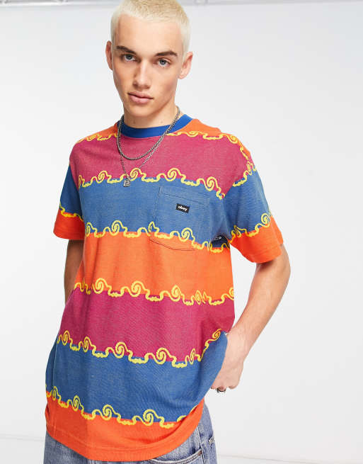 Obey receptor jacquard knitted t-shirt in multi