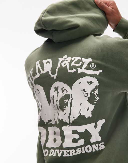 Capuchon Obey Trui Heren Obey Rechte Hoodie Zonder Sluiting Met