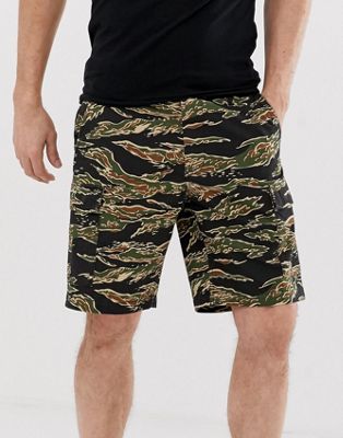 Obey – Recon – Tigermönstrade shorts i kamouflagefärger-Grön