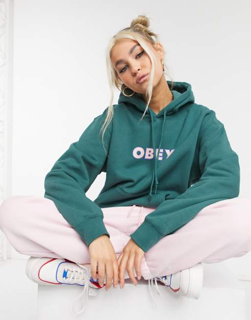 Obey relaxed hoodie with logo front