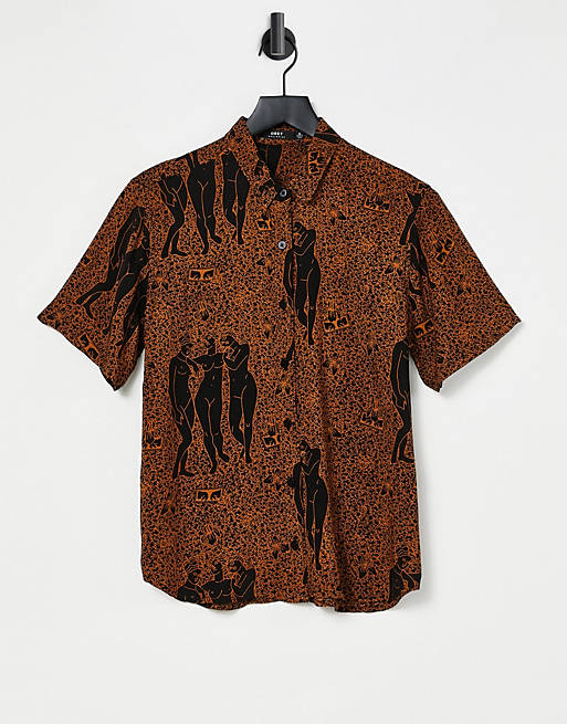 Obey relaxed shirt with free bird print co-ord