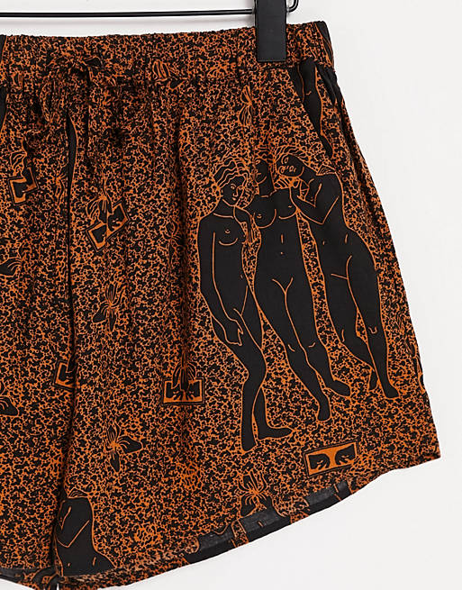 Co-ords Obey relaxed shorts with free bird print co-ord 