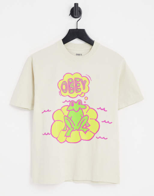Obey relaxed t-shirt with frog graphic and logo