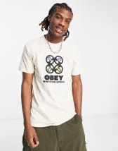 Obey city star backprint t-shirt in black | ASOS