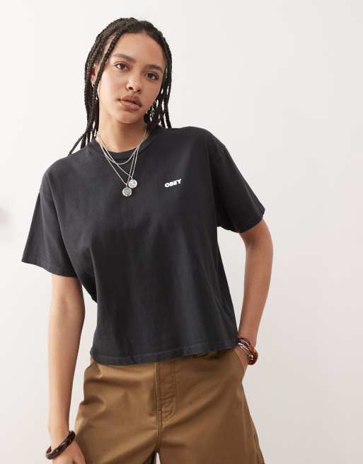 Obey – Resistance – T-Shirt in Schwarz mit Logo- und Rückenprint, 4 von 4