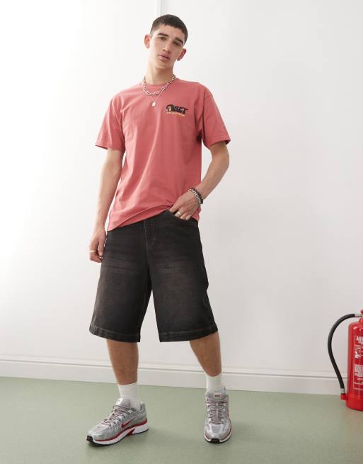 Obey – Röd t-shirt med grafisk logga och tryck baktill, 3 av 4