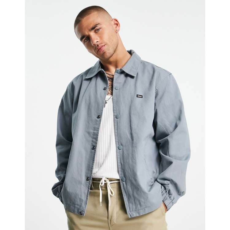 Obey saucer backprint coach jacket in grey