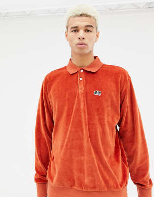 velour polo sweat suit