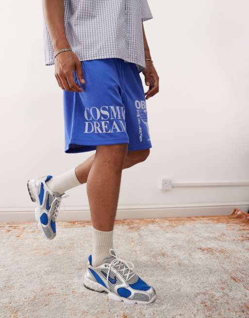 Obey – Schlichte Netzstoff-Shorts in leuchtendem Blau mit „Cosmic Dreams“-Print, 4 von 5