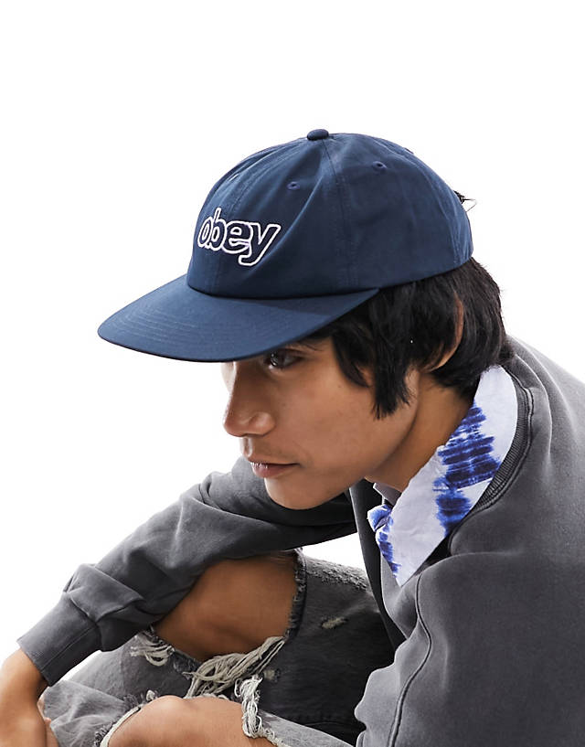 Obey - select 6 panel snapback cap in navy