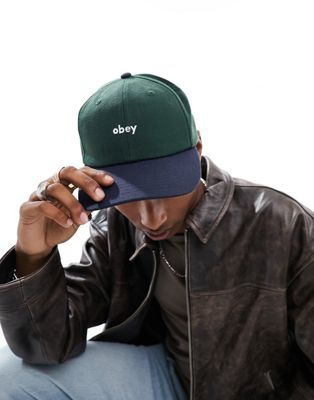 Obey shade 6 panel snapback cap in green - ASOS Price Checker