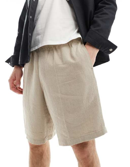 Obey - Short décontracté en lin - Beige
