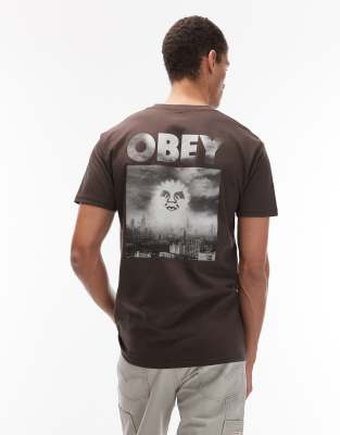 Obey Obey smog city t-shirt in brown