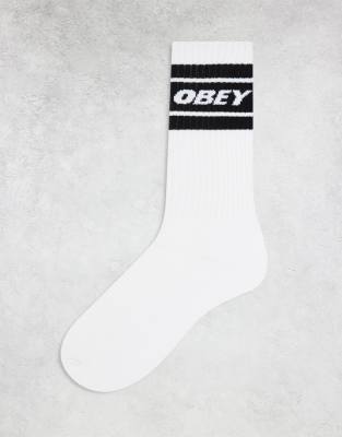 Obey - Socken in Weiß und Schwarz mit Markenlogo