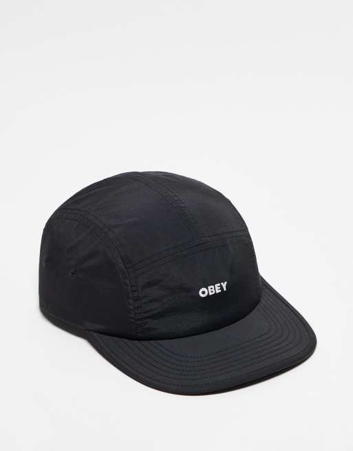 Obey - Sort kasket i nylon med markant logo 