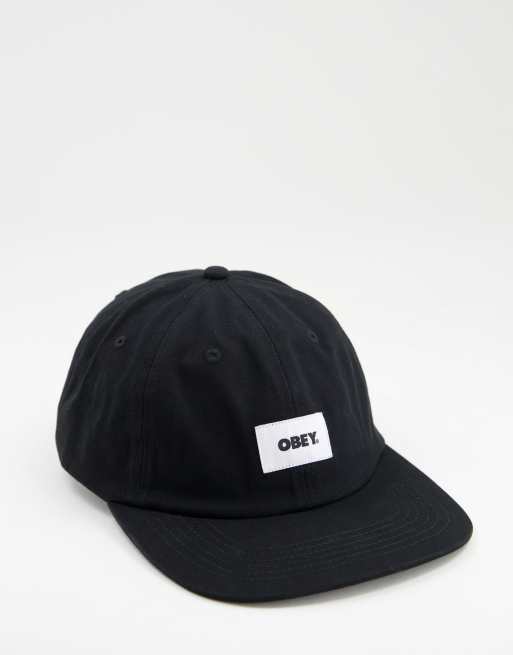 Obey - Sort kasket med logo og 6 paneler